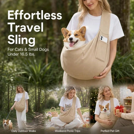 Solid Color Cat Carrier Up to 16.5lbs, Orange with Phone Pocket