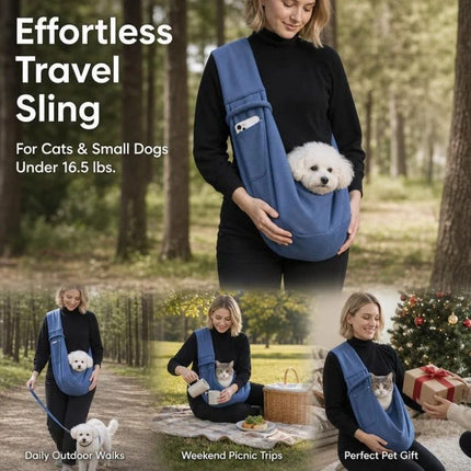 Solid Color Cat Carrier Up to 16.5lbs, Brown with Phone Pocket