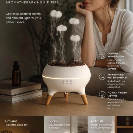 Rhythm Responsive Jellyfish Aroma Humidifier, Multi-Color Mood Light