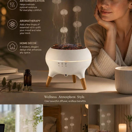Vibrant Jellyfish Scent Humidifier, Audio Triggered Atmosphere Lamp