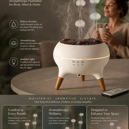 Smart Sound Pickup Jellyfish Diffuser, Flowing Color Light, Moisturizing Fragrance Device