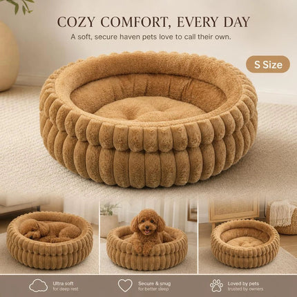 Detachable Round Pet Bed, Thick Warm Moisture Proof for Small Medium