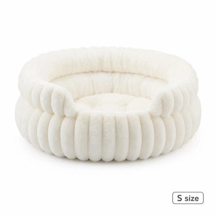 Snug Notch Opening Cat Bed, Cream S Size (Cold Design)