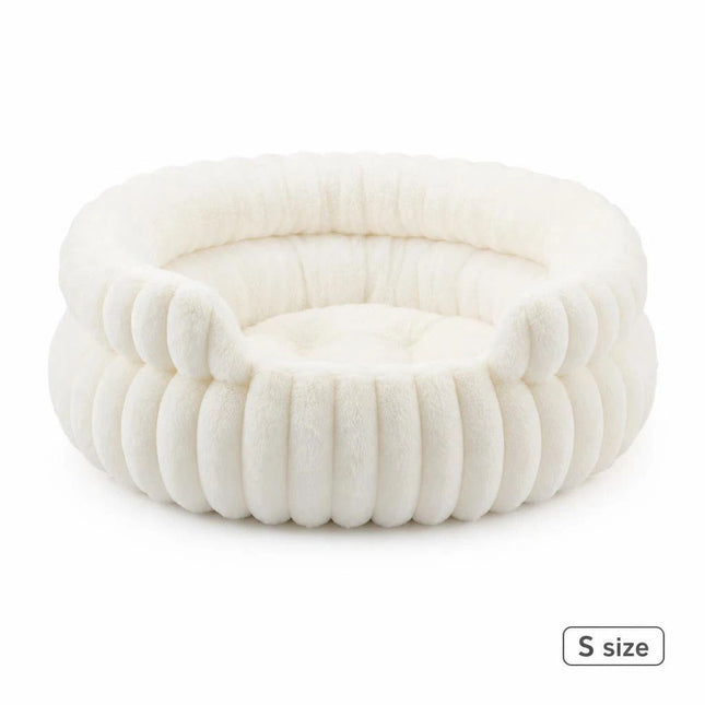 Snug Notch Opening Cat Bed, Cream S Size (Cold Design)