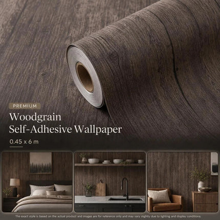 Self Adhesive Retro Wood Wall Covering 0.45x6M (Scene DIY Sticker)