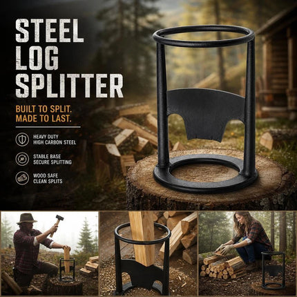 Labor Saving Hand Log Splitter Cross Base 19cm, Even Force Design For Home Use