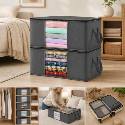 4 Pack 90L Moving Storage Organizer Bags Black Zipper