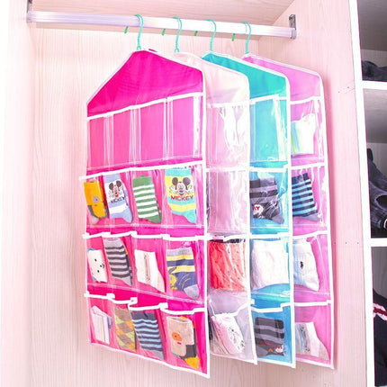 Transparent 16 Slot Door Hanging Storage Bag