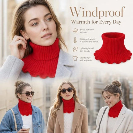Thickened Knit Mock Neck Warmer, Full Wind Coverage