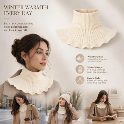 Soft Thick Knit Fake Collar Neck Warmer, Effective Chill Defence