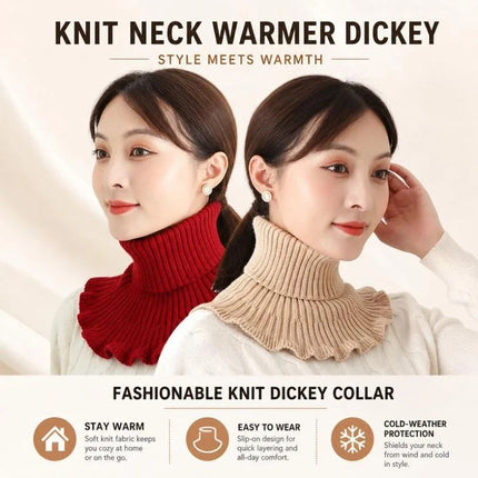 2-Pack Black & Off White thick thermal neck wrap set, gentle classic chill blocking dual collar twin pack