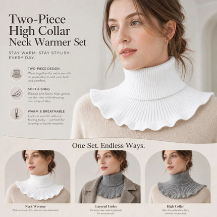 2-Pack White & Grey Thick Thermal Neck Protector Set