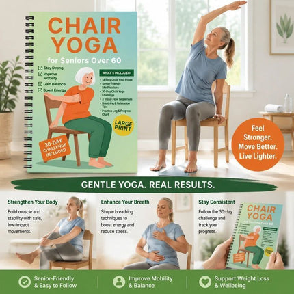 Coil Bound Senior Chair Yoga Weight Loss Notebook