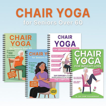 Dual Set Coil Bound Elderly Chair Yoga Weight Loss Journals, Stable Strength & Balance Awareness Programs