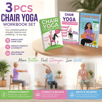 Triple Coil Bound Elderly Fitness Notebooks, Stable Strength