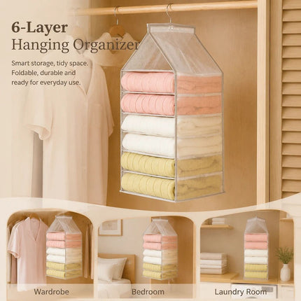 Large PVC Hanging Wardrobe Storage Organiser