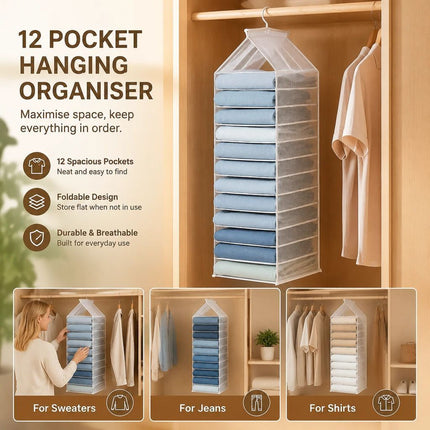 Transparent PVC Multi-Section Hanging Garment Bag