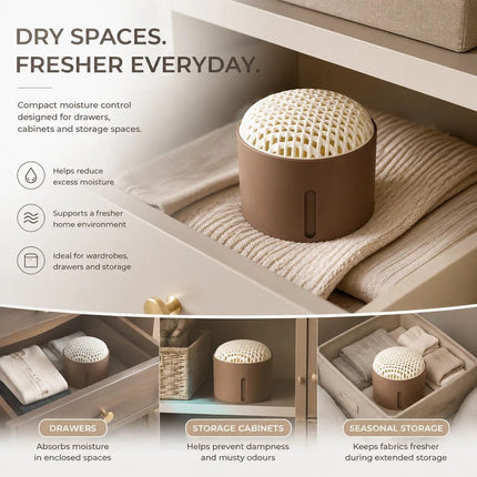 Coffee Desktop Moisture Removing Caddy With Gentle Fragrance, Warm Neat Bedroom Storage Solution, Supplied With Desiccant & Absorbent Pad