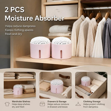 Twin Pack Pink Desktop Dehumidifier Sets