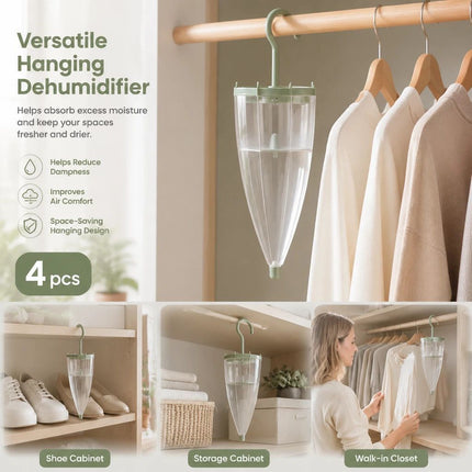 4 Pack Green Umbrella Fragranced Dehumidifier Containers