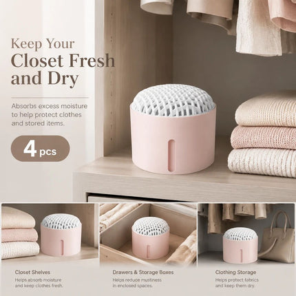 4 Pack Pink Desktop Dehumidifier Kits