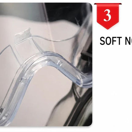 Sentimental Anti-Fog Wind Goggles, HD Shockproof Lens, White Frame Clear Anti-Fog