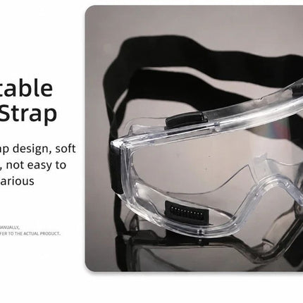 Sentimental Anti-Fog Wind Goggles, HD Shockproof Lens, White Frame Clear Anti-Fog