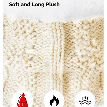 Thoughtful Ski Trip Gift Fleece Lined Thick Knit Hat 3 Pack Black