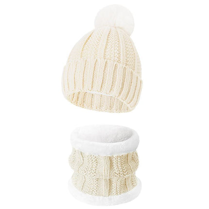 Nice Ski Trip Present Warm Insulated Knitted Hat 2 Set White