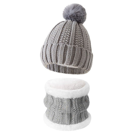 Versatile Snow Gear Gift Plush Lined Knit Hat 2 Pack Light Grey