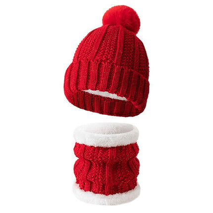 Budget Friendly Ski Companion Plush Lined Knit Hat 2 Pack Bright Red