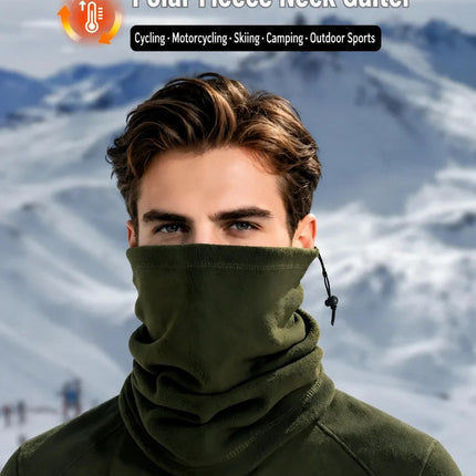 Versatile Winter Outdoor Present Polar Fleece Drawstring Neck Tube, Royal Blue, Multi-Sport Use