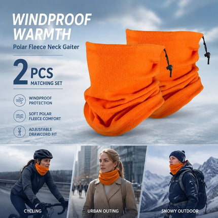 Sweet Cycling & Ski Pack Soft Fleece Drawstring Neck Warmers 2 Pcs