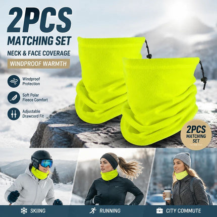 High Vis Ski Bundle Fleece Drawstring Neck Gaiters 2 Pcs