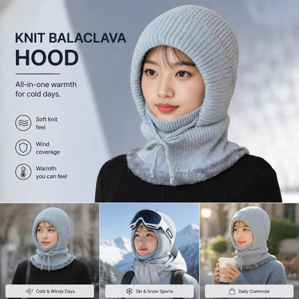 Budget-Friendly Integrated Knitted Hat Grey One Size