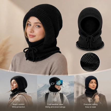 High-Grade Ladies Snow Knit Hat Black One Size