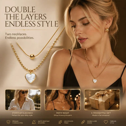 Classic Vintage Stackable Double Necklace