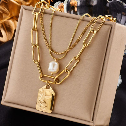 Minimal Vintage Stackable Two Layer Necklace
