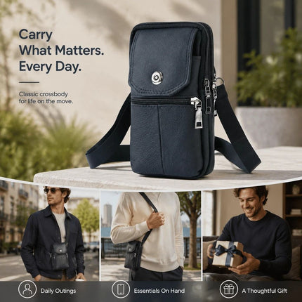 Sleek Leather Belt Phone Pouch