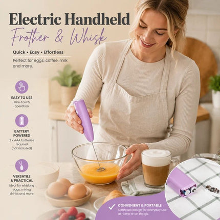 Compact Handheld Electric Egg Beater, Stainless Steel Mixer For Kitchen, Coffee & Milk Tea Drinks, Green