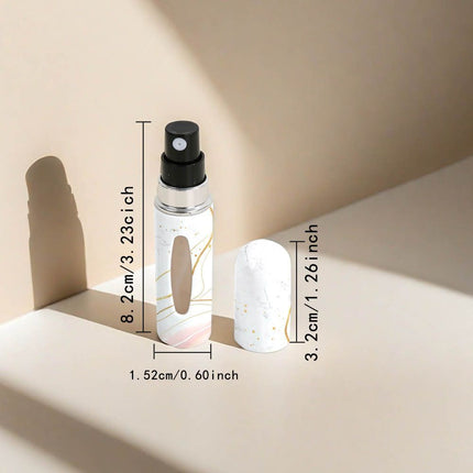 Soft Crackle Finish 5ml Refillable Mini Perfume Bottle, Bottom Fill Portable Travel Fragrance Vessel 3 Pack, Cream Crackle