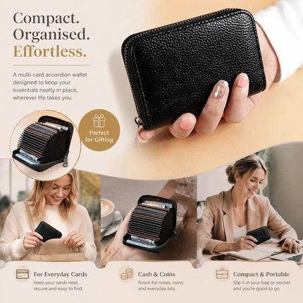 Spacious Accordion Card Holder with Multiple Slots