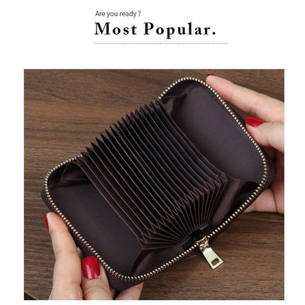 Generous Capacity Multi-Slot Card Wallet, Unisex Compact ID & Coin Holder For Casual Outings, Lovely Daily Gift, Pink Litchi Grain, 18 Card Slots & 2 Coin Pockets