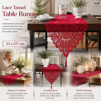 Decorative Lace Fringe Table Runner (13*54in)