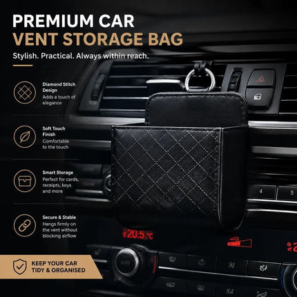 Soft Sheepskin Car Air Vent Storage Bag