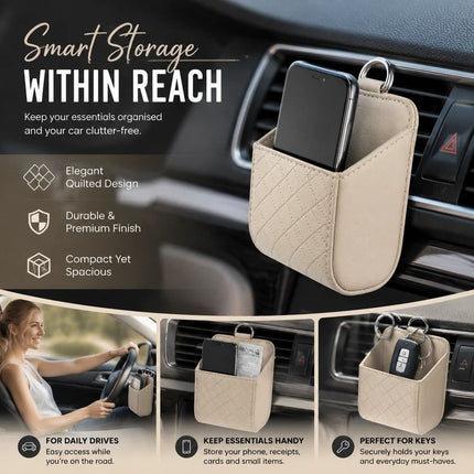 Premium Faux Sheepskin Car Vent Caddy