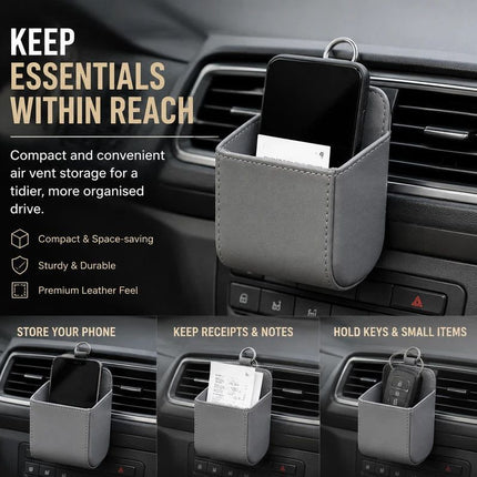 Sleek Sheepskin Car Air Outlet Storage Pouch