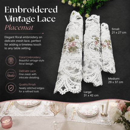 Old-Style Border Stitched Dining Placemat, Camel