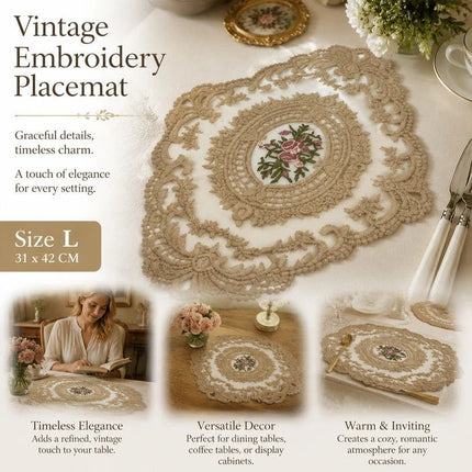 Soft Vintage Fringe Table Mat, Camel, Size L 31*42CM