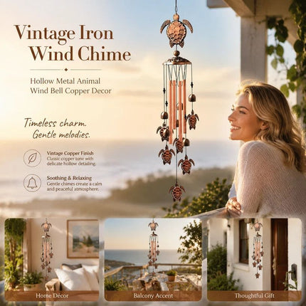 Retro Hollow Metal Tortoise Wind Bell